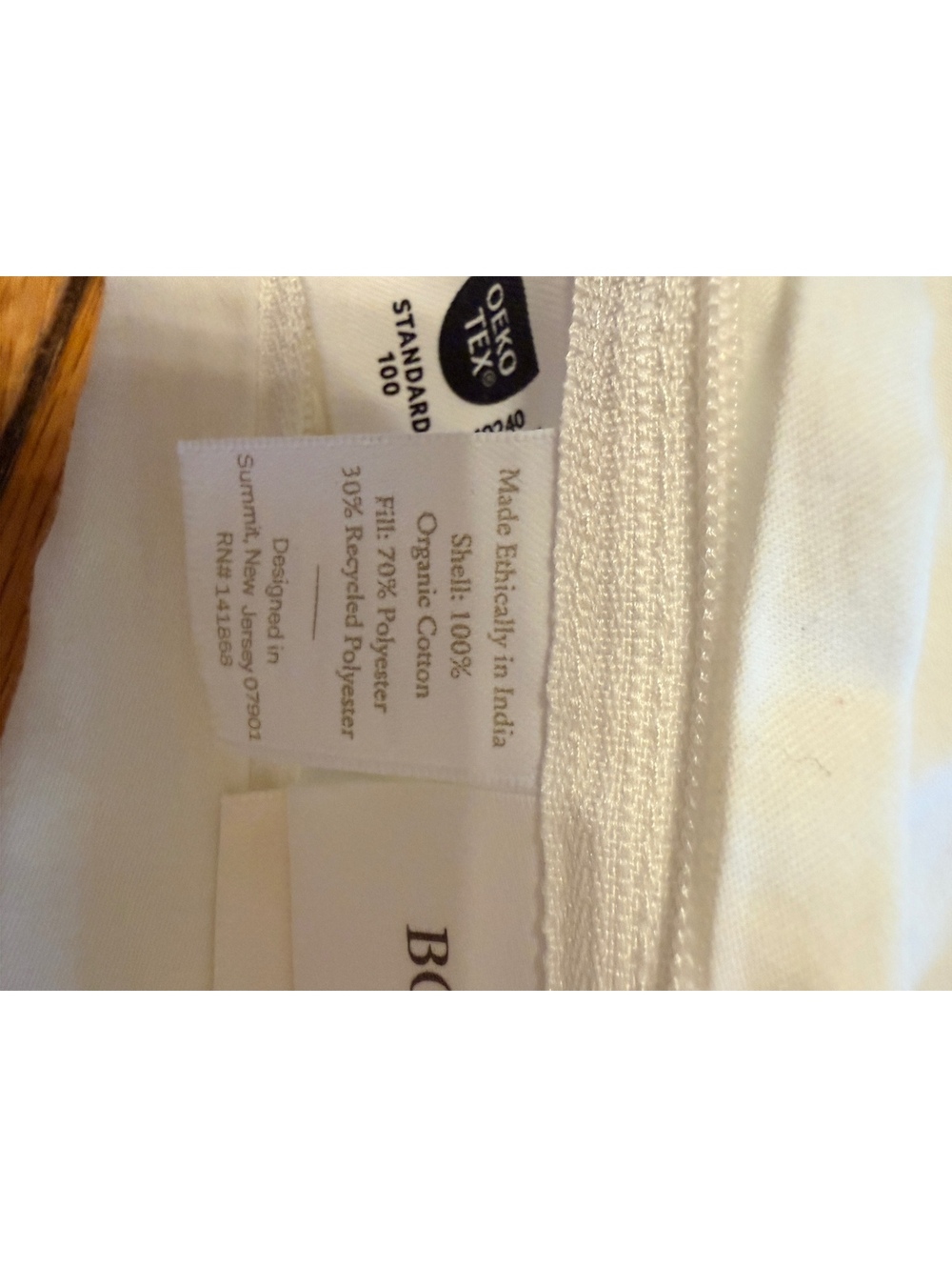 Boll & Branch Organic Cotton Quilted Pillow Shams - Set of 2, White - Picture 6 of 6